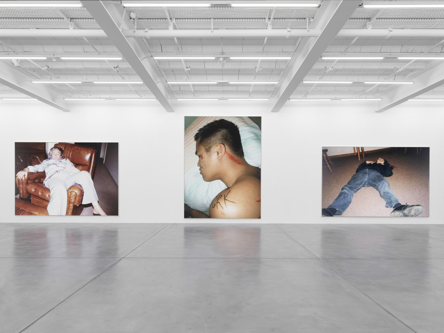 Installation view, Steven Shearer, The Golden Recline, Galerie Eva Presenhuber, Maag Areal, Zurich, 2025. © Steven Shearer. Courtesy the artist and Galerie Eva Presenhuber, Zurich / Vienna. Photo: Stefan Altenburger Photography, Zürich