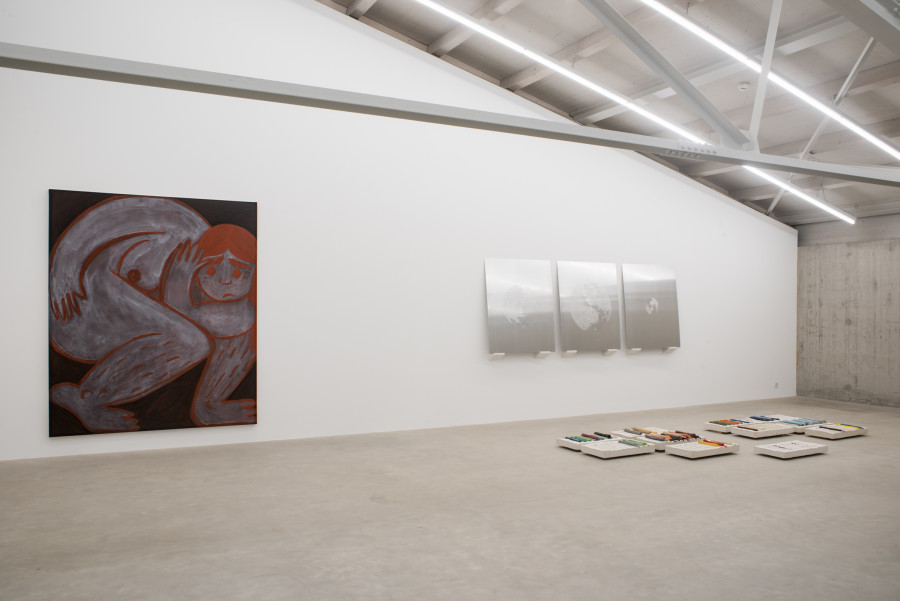 Anyali Oviedo Castillo, Some feelings sound better left unsaid, 2025; Irene Rainer, Potential Landscape, 2025. Installation view Revolt Against the Sun!, Graduation Exhibition Bachelor and Master Institute Art Gender Nature HGK Basel FHNW, Kunsthaus Baselland, 2025, photo: Christian Knörr