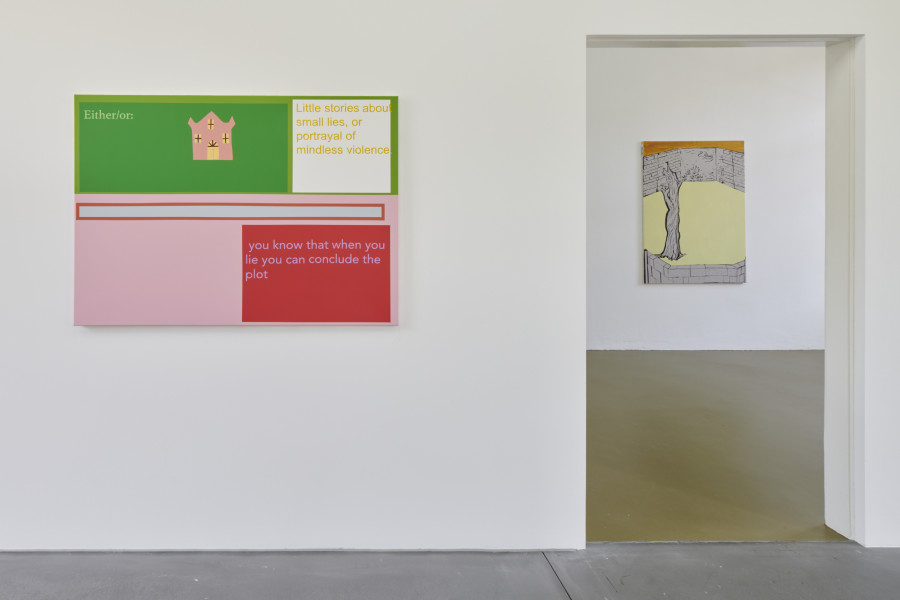 Exhibition view, Andreas Hochuli, The Year of the Babyshit Brown SUV, 2023. Photo : Guillaume Python. Courtesy of Kunsthalle Friart Fribourg and the artist