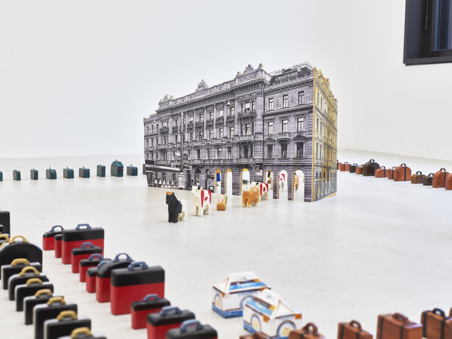 Installation view, Jasmin Werner, Apparat Kleptokrat, Damien & The Love Guru, Zürich, 2025. Courtesy of the artist and Damien & The Love Guru, Brussels/Zurich. Photography : Felix Jungo