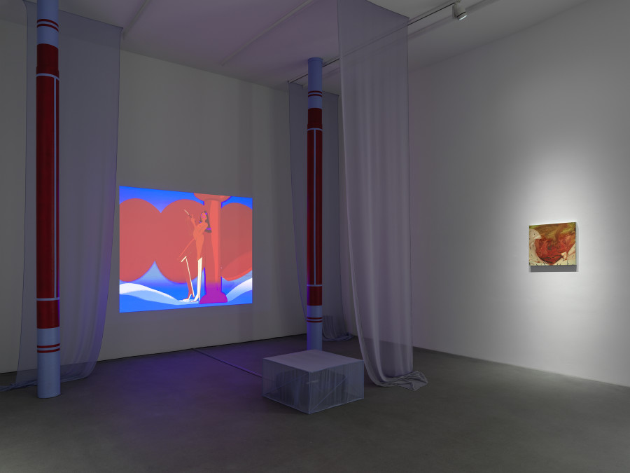 Installation view, Sofia Mitsola, Villa Venus: An Organized Dream, Galerie Eva Presenhuber, Zurich, Waldmannstrasse, 2023. © Sofia Mitsola. Courtesy the artist and Galerie Eva Presenhuber, Zurich / Vienna. Photo: Stefan Altenburger Photography, Zürich