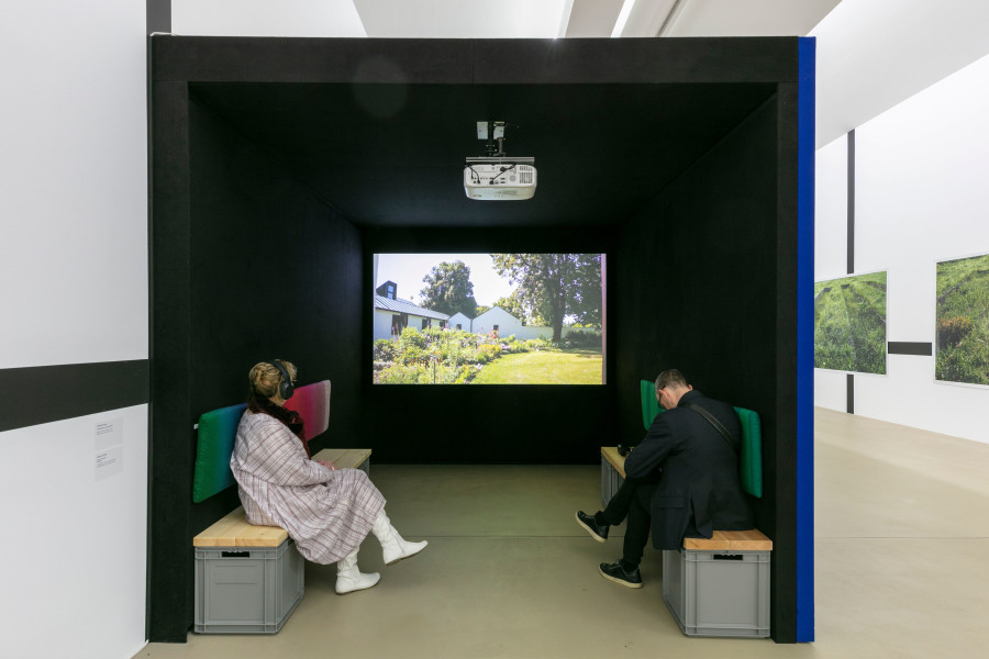 Andrea Büttner: "Karmel Dachau", exhibition view Kunstmuseum Basel | Gegenwart, date of creation: 2019, 2022 - 2023, material / technique: video, colour, sound, 48min 13 sec, © bei der Künstlerin / the artist & ProLitteris, Zürich, Courtesy the artist, Photo: Julian Salinas.