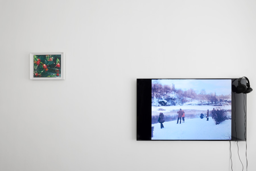 jevouspropose#17, Christina Lehnert vous propose Ketuta Alexi-Meskhishvili. Installation view, works by Ketuta Alexi-Meskhishvili (left) and Jonas Mekas (right), jevouspropose, Zurich, 2024. Ketuta Alexi-Meskhishvili: Courtesy the artist and Galerie Molitor, Berlin. Jonas Mekas: Courtesy the artist and Apalazzogallery. Photo: Studio Seghrouchni