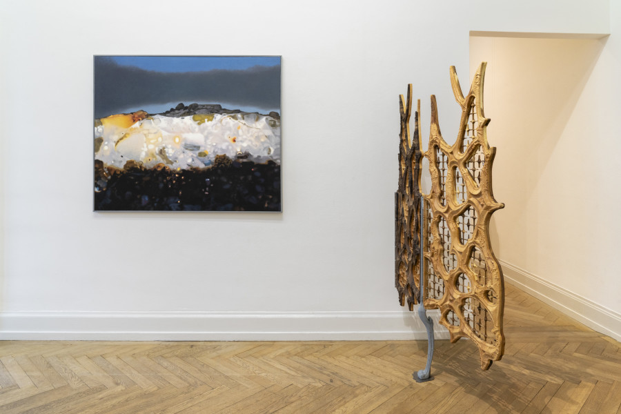 Regionale 24, installation view, room 1, Stephan Jon TramΓ¨r, Getschernacht, 2022 and Emmanuel PidrΓ©, ππ₯π’ πͺππ―π―π¦ππ€π’ π¬π£ π₯π’ππ³π’π« ππ«π‘ π₯π’π©π©/ππΈπΌπ½-ππΈπΈπΌ (ππ’π΅π¦), 2023, Photo: Nina Rieben.