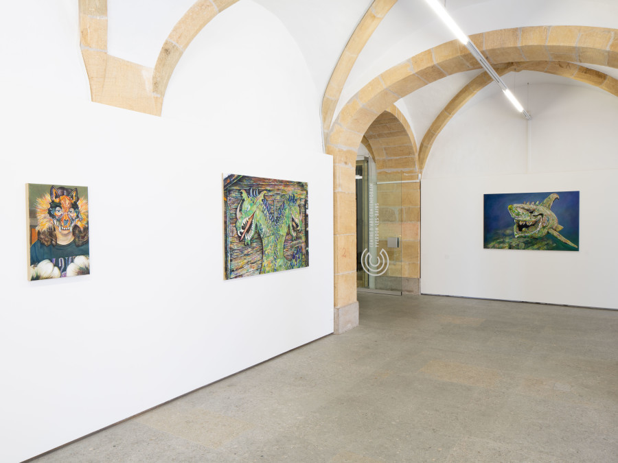 Exhibition view, HUMANILIA, Histoires d'un bestiaire contemporain, Grégory Sugnaux, Centre d'Art Contemporain Yverdon-les-Bains (CACY), 2025. Photo credit: Anne-Laure Lechat