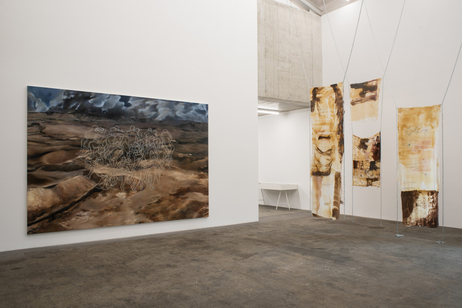 Ruowen Mei (左牵羊), Love in a Fallen City, 2025; Lenn Bjoerk with Ocean, Çirûsk, and Gacela, DENIED, 2025  Installation view, Revolt Against the Sun!, Graduation Exhibition Bachelor and Master Institute Art Gender Nature HGK Basel FHNW, Kunsthaus Baselland, 2025, photo: Christian Knörr