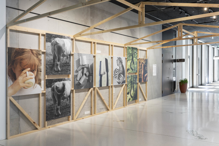 Installation view, Sabine Hess & Nicolas Polli, One Bed, Two Blankets, Seventy-Six Rules, Maison de l'enfance et de l'adolescence, Centre de la photographie Genève, 2025. Photo credit: Aix Golay