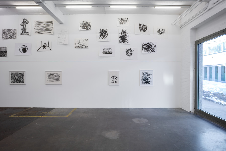 Sam Porritt, «One Thing After Another (Drawings 2005–2025)» exhibition view, 2025. Photo: Kunst Halle Sankt Gallen, E. Sommer.