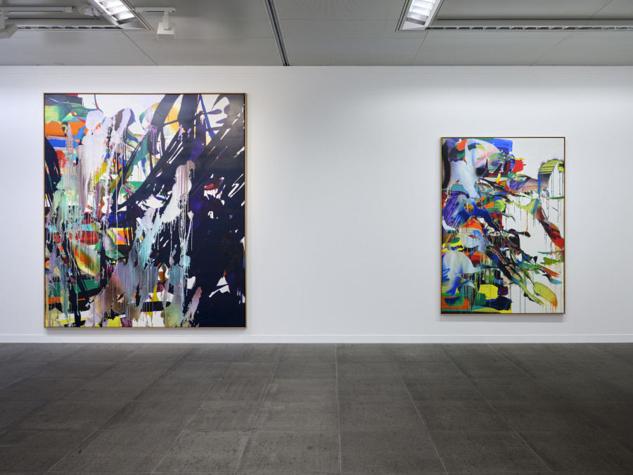 Ausstellungsansichten: Katharina Grosse. Studio Paintings, 1988–2022. Foto: © Rolf Siegenthaler / Kunstmuseum Bern