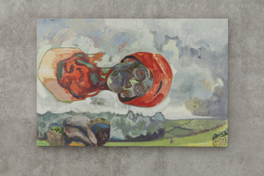 Michael Armitage, Tea Picker, 2023, Installation view second floor Kunsthaus Bregenz, 2023. Photo: Markus Tretter. Courtesy of the artist and David Zwirner Private Collection. © Michael Armitage, Kunsthaus Bregenz