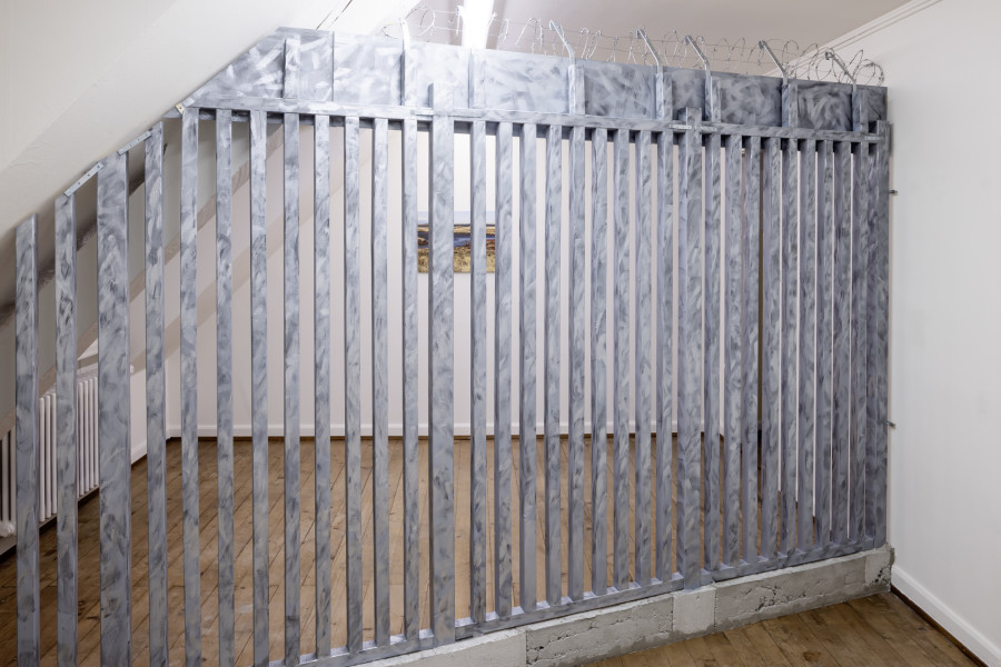 Exhibition View Solo Show Yota Tsotra «Wor(l)ds of borders» at Peripherie 8, Basel, 2025 / Photo: Stefan Schmidlin / Courtesy: Peripherie 8