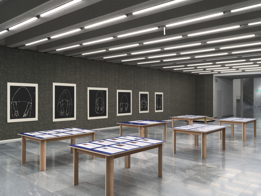 Exhibition view "Andrea Büttner - Der Kern der Verhältnisse", Kunstmuseum Basel | Neubau, © by the artist / the artist & ProLitteris, Zurich Photo: Max Ehrengruber.
