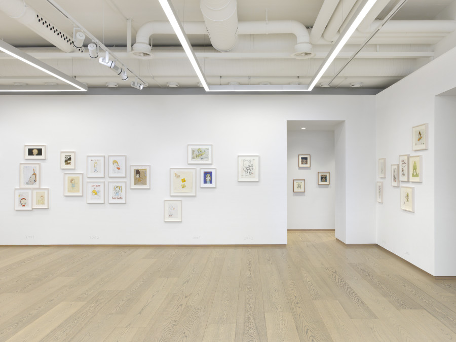 Installation Views, Yoshitomo Nara: The Bootleg Drawings 1988–2023, Pace Gallery, Geneva, Nov 17, 2023 – Feb 29, 2024. © Yoshitomo Nara, courtesy Pace Gallery. Photo: Annik Wetter, courtesy Pace Gallery