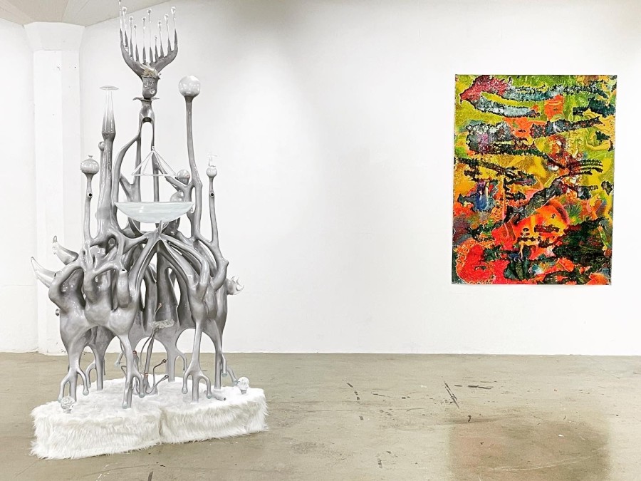 Group exhibition: Destination Paradise,Tim Hergersberg & Olga Titus, installation view, 2022, Dienstgebäude