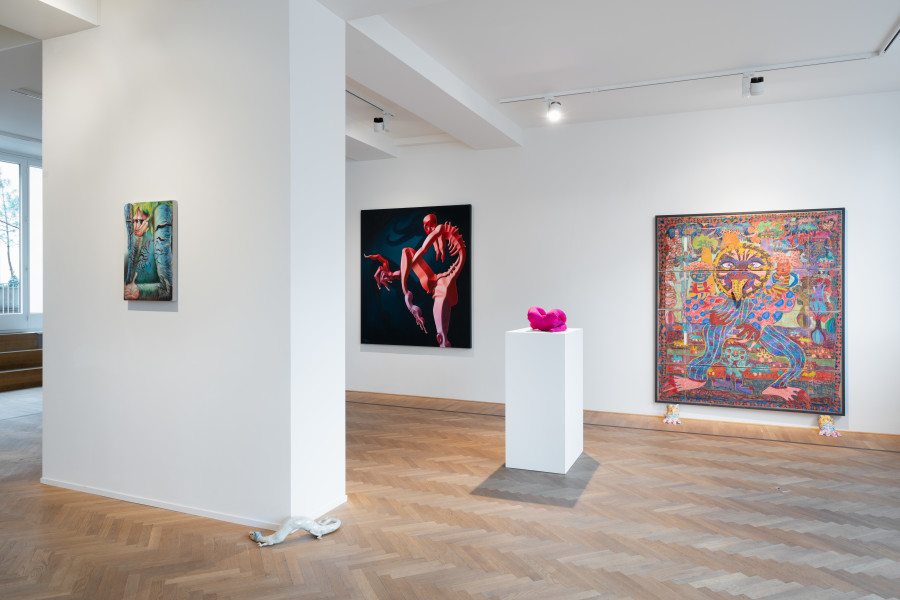 Installation shots of "Creatures & Masks", exhibited at Galerie Fabian Lang, Zurich, (29 February - 13 April 2024). Credit: Courtesy of the artists and Galerie Fabian Lang. Copyright: © Galerie Fabian Lang