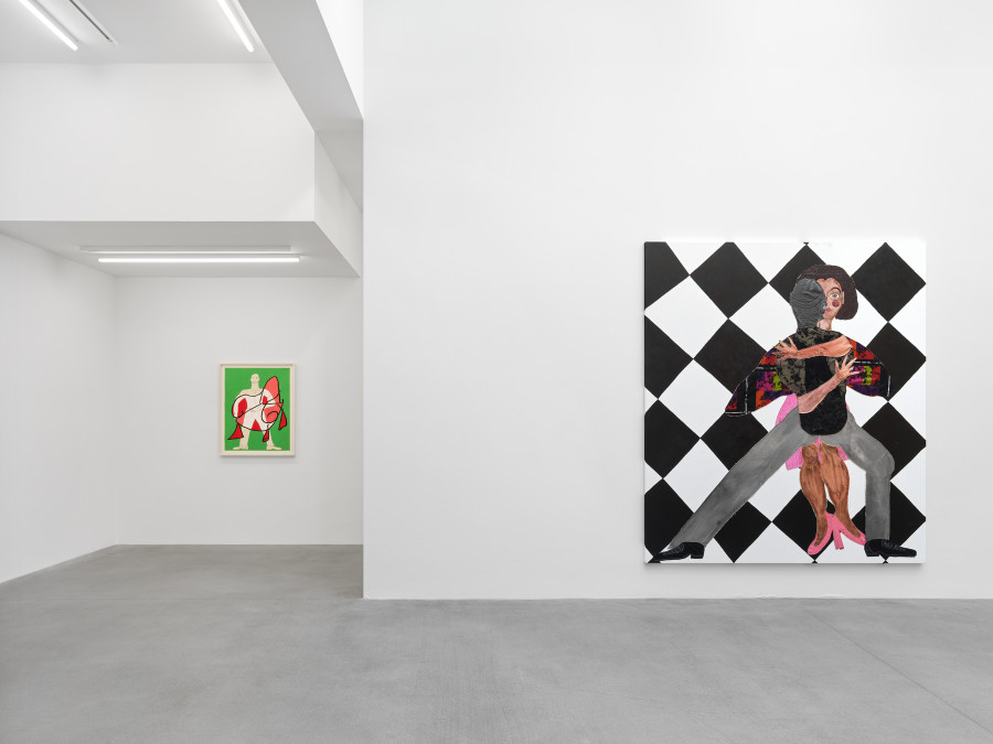 Installation view, Tschabalala Self, Spaces and Places, Galerie Eva Presenhuber, Zurich, Maag Areal, 2023. Courtesy the artist and Galerie Eva Presenhuber, Zurich / Vienna Photo: Stefan Altenburger Photography, Zürich