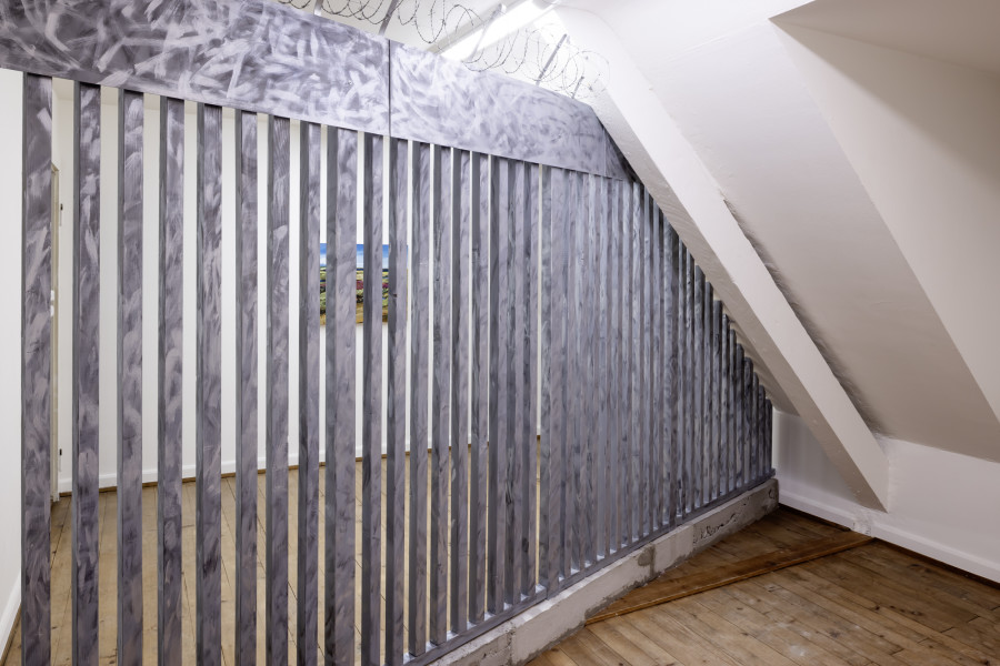 Exhibition View Solo Show Yota Tsotra «Wor(l)ds of borders» at Peripherie 8, Basel, 2025 / Photo: Stefan Schmidlin / Courtesy: Peripherie 8