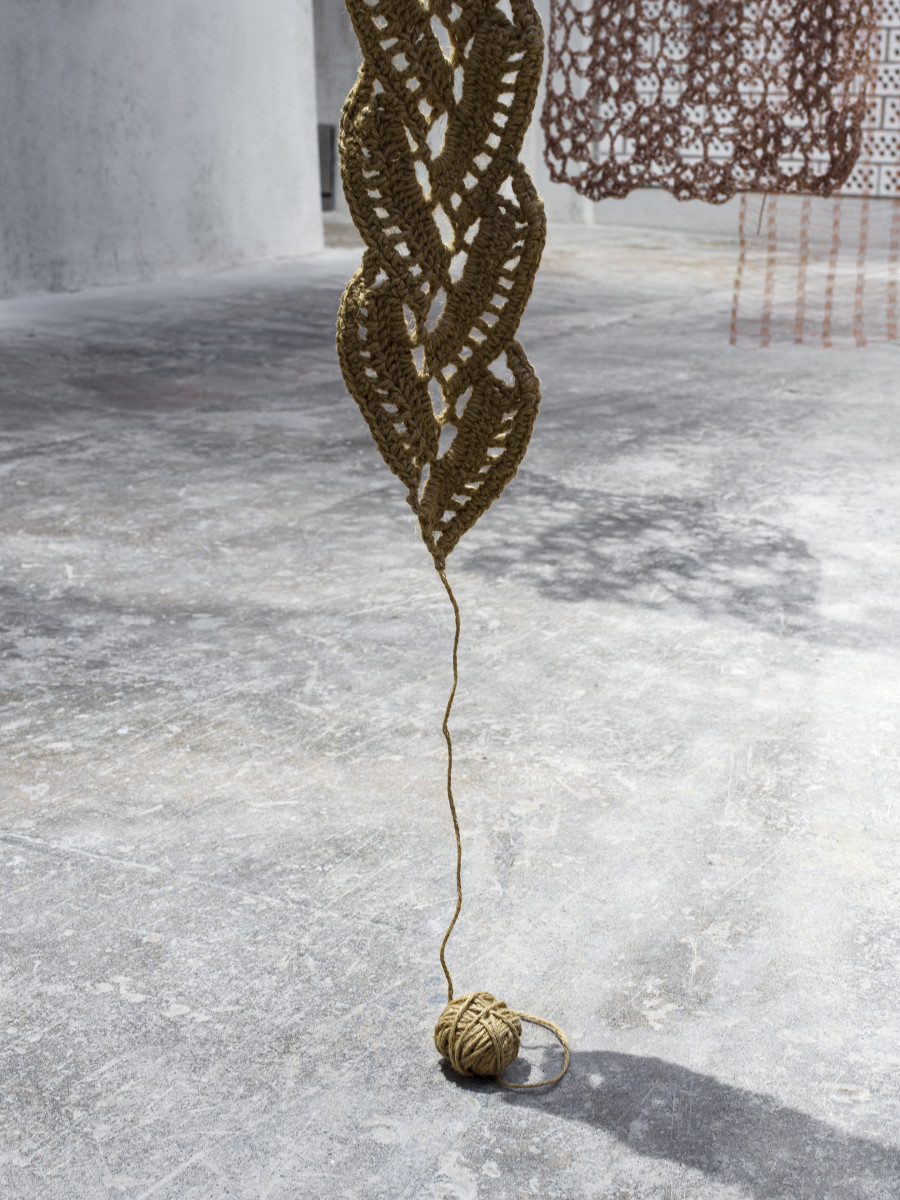 Exhibition view «nudos de tiempo» by ektor garcia, mixed media installation, Cabaret Voltaire 2022. Photo: Cedric Mussano. Courtesy: the artist