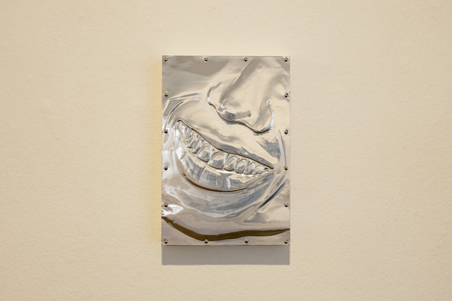 Paula Santomé, Ornament, 2025, Handgeprägtes Aluminium / Handmade embossed aluminium, 30 x 20 cm. Kunst Raum Riehen, 2025. Photo: Gina Folly