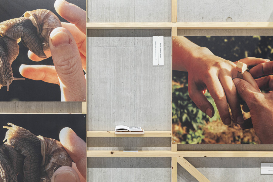 Installation view, Sabine Hess & Nicolas Polli, One Bed, Two Blankets, Seventy-Six Rules, Maison de l'enfance et de l'adolescence, Centre de la photographie Genève, 2025. Photo credit: Aix Golay