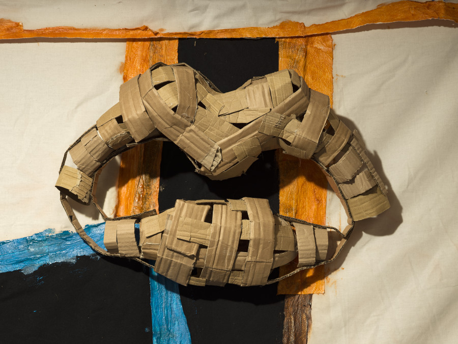 Exhibition view Monster Chetwynd «Profusion Protrusion», Cabaret Voltaire 2023; Monster Chetwynd, Cardboard Lips, 2023. Photo: Cedric Mussano.