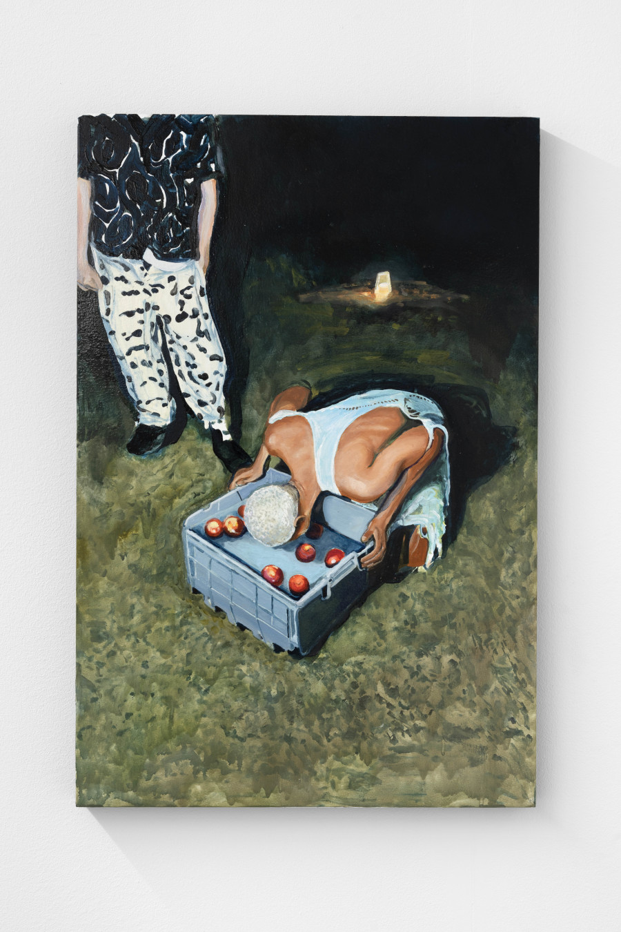 DonChristian Jones, DCJ Bobbing for Apples 2024, 2024, Oil on wood, 76 × 50.5 × 4cm. Photo credits: marytwo