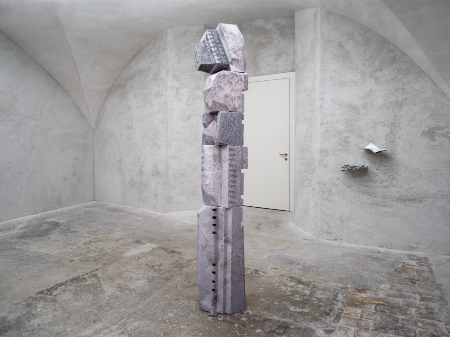 Exhibition view Ceylan Öztrük «Pink Tabula Rasa», Cabaret Voltaire 2023; Ceylan Öztrük, Phantasm Manifesto: 5 Pieces, 2023. Photo: Cedric Mussano.