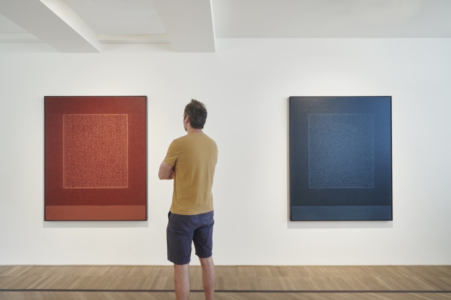 Installation shots of "After the storm" with works by Idris Khan and Annie Morris exhibited at Galerie Fabian Lang, Zurich, (9 June 2023 - 29 July 2023). Credit: Courtesy of artists and Galerie Fabian Lang. Copyright: © Fabian Lang