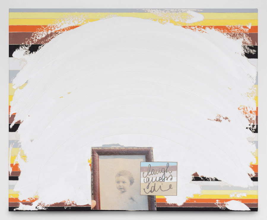 Elise Corpataux, Laugh Guess Die, 2024, Acrylic and iron transfer print on canvas, 65 x 80 cm. ©2024 suns.works and the artist. Photography: Claude Barrault, Remy Ugarte Vallejos et al.