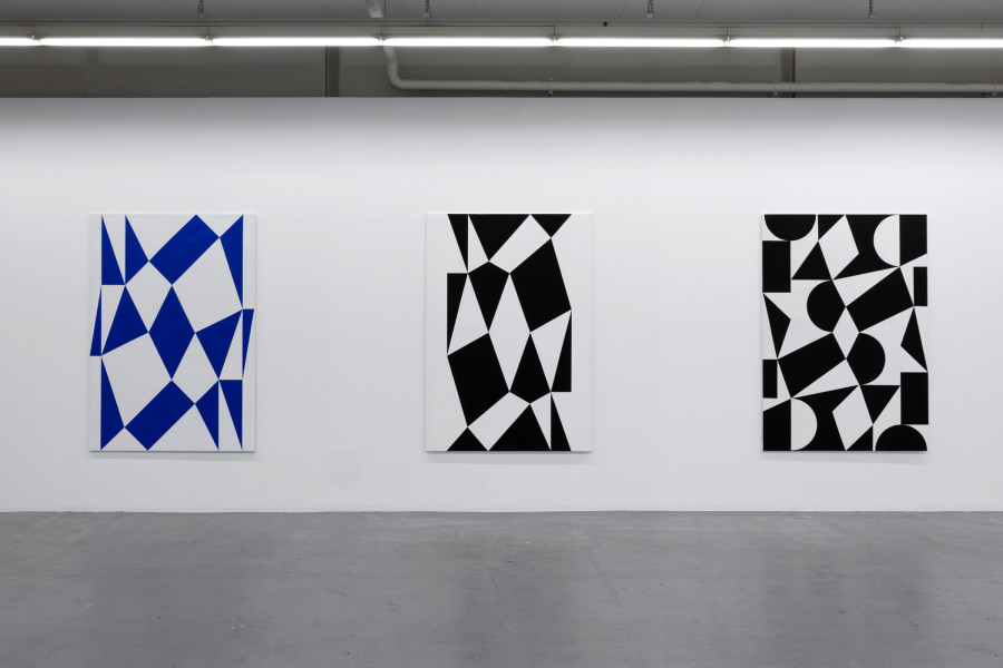 Werner von Mutzenbecher, Kristallin III, 2022; Kristallin I, 2022; Kristallin II, 2022. Ausstellungsansicht / Installation view Kunsthaus Baselland 2022. Foto/Photo: Gina Folly