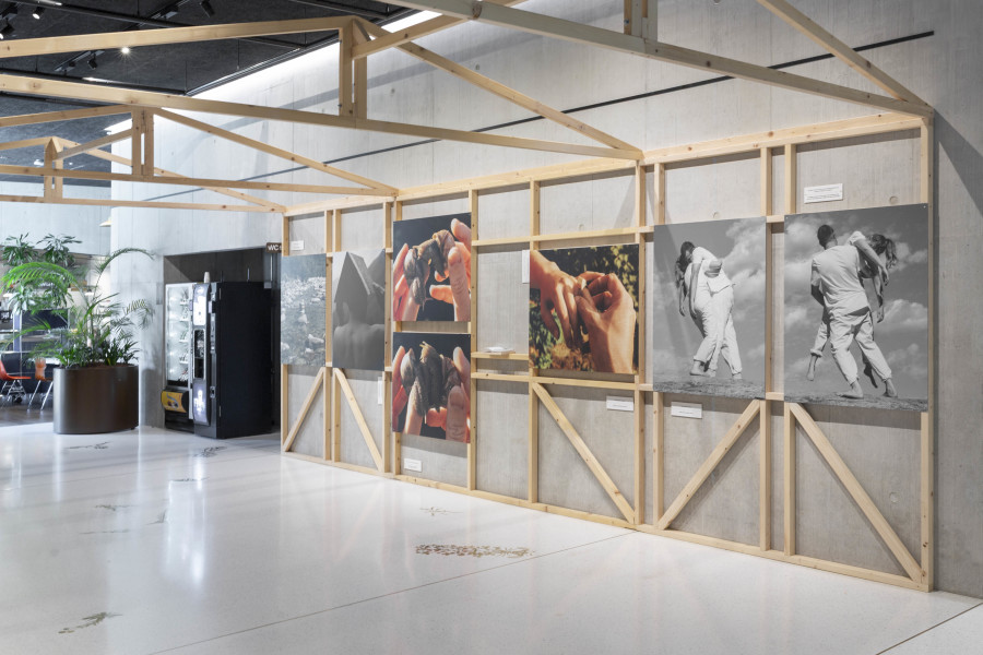 Installation view, Sabine Hess & Nicolas Polli, One Bed, Two Blankets, Seventy-Six Rules, Maison de l'enfance et de l'adolescence, Centre de la photographie Genève, 2025. Photo credit: Aix Golay