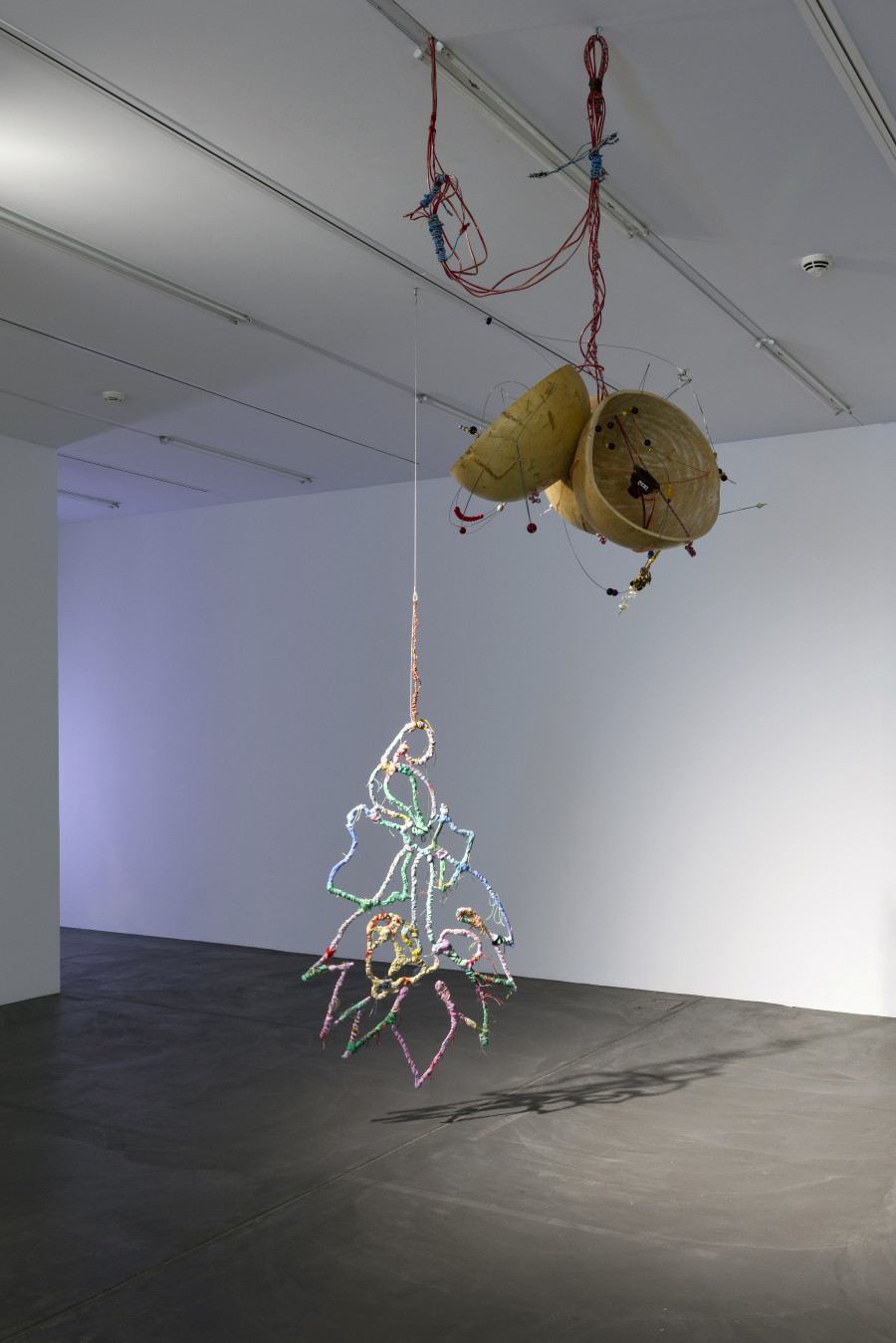 Installation view ‘Julien Creuzet - Orpheus was musing upon braised words (...)’, Luma Westbau, Zurich, 2023. Photo: Nelly Rodriguez