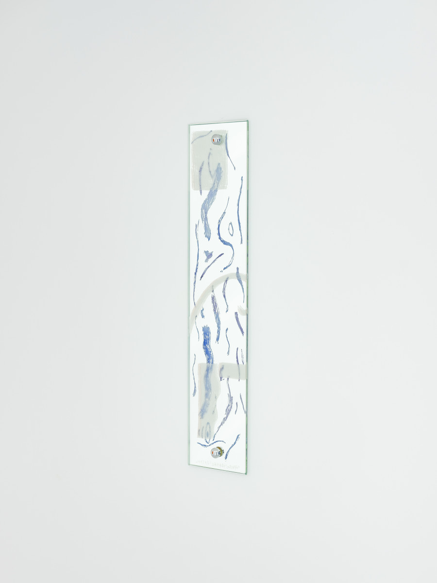 Zoé de Soumagnat, Rayon IV, 10x30cm, Engraved and painted mirror, 2022