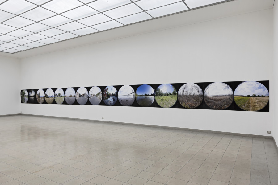 Emanuel Rossetti, Walks, 2024. UltraChrome HDR ink on Enhanced Matte paper, mounted on linen, 110 x 1650 cm. Emanuel Rossetti, Stimmung, installation view, Kunsthaus Glarus, 2024. Photo: Gina Folly. Courtesy of the artist, Karma International, Zurich and Jan Kaps, Cologne.