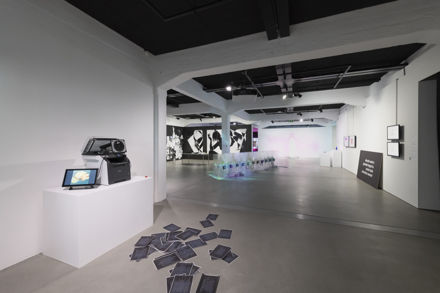 Exhibition view «Collective Worldbuilding – Art in the Metaverse», 2023, HEK, Photo: Franz Wamhof