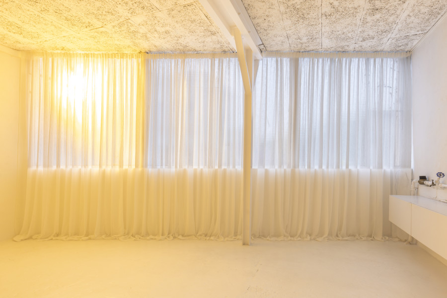 Exhibition view, Clément Grimm, VIDEO 50, KISSED THEN BURNED, Geneva, 2025-2026. Photo credit: Antoni Aeby