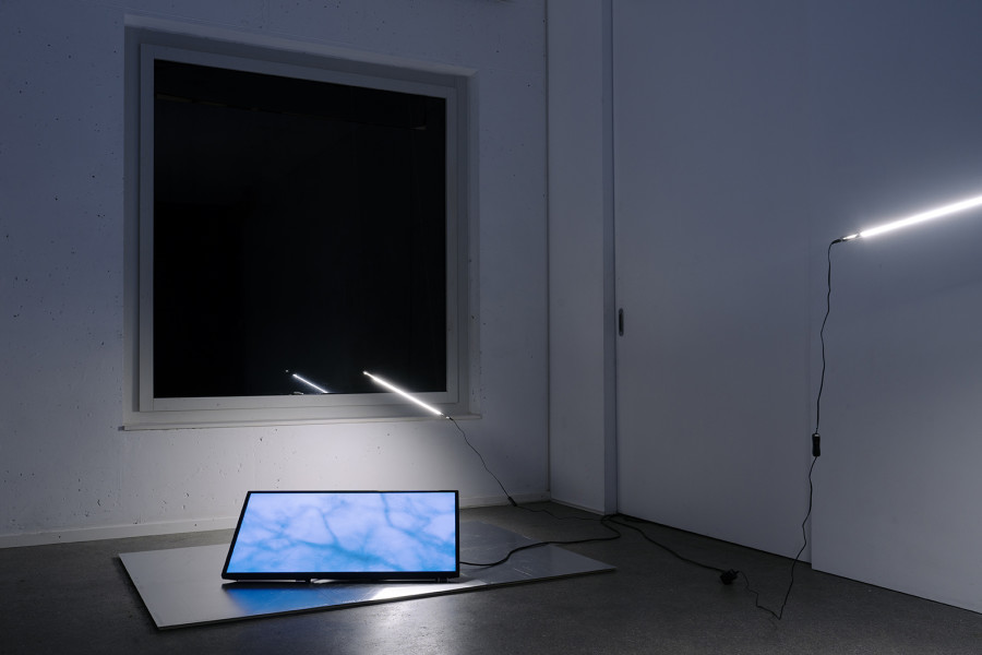 Exhibition view, a night of barely an hour and a half, Alex Ghandour & Juli Sando, Espace 3353, Geneva, 2025. Photo credit: asap slow