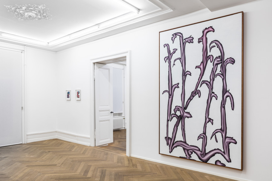 Exhibition view, Albrecht Schnider, at the garden’s Border, Mai 36 Galerie, 2023. Photo credits: Peter Baracchi