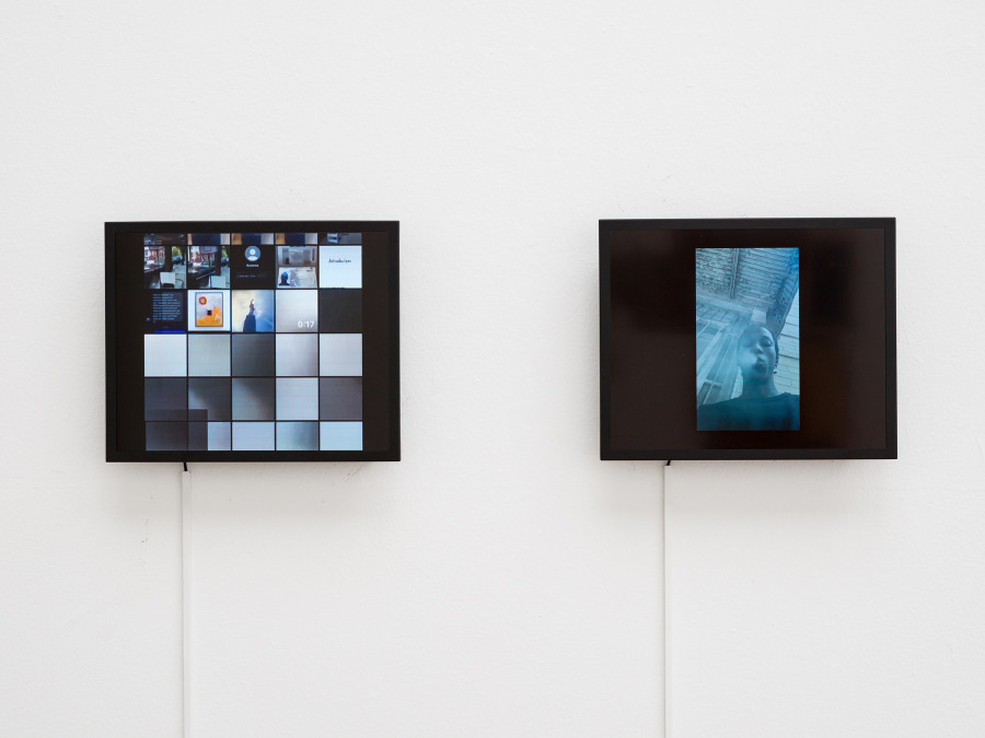 LA Timpa, Vlog 2/First backward (2 days in a row), 2025 & After a decade of selling drugs, 2025, in I Got A New Joint: What I Should’nt Do With The Money, Kunsthalle Winterthur, 2025. Photo: Cedric Mussano. Courtesy of Kunsthalle Winterthur.