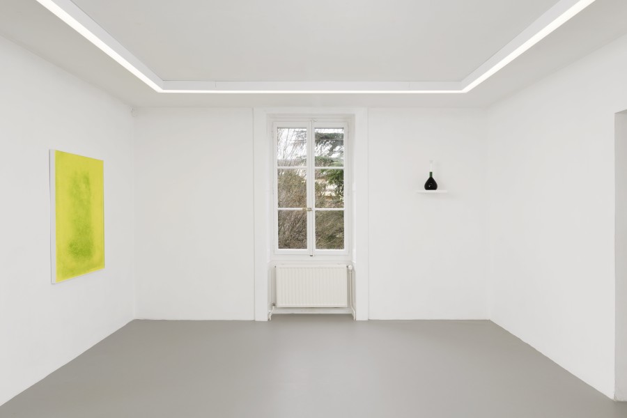 Exhibition view, Laurie Dall'Ava, Emerald Green Pigment, Villa du Parc, 2024. Photo credit: Aurélien Mole