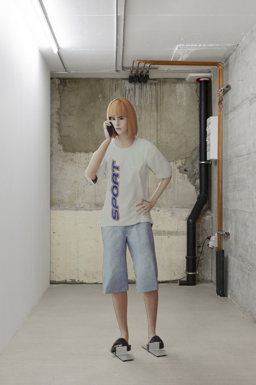 SPORT, SPORT NPC-Model 1–3, CGI, UV-print on honeycomb cardboard, various dimensions. Photography: Gina Folly / all images copyright and courtesy of the artists and For, Basel