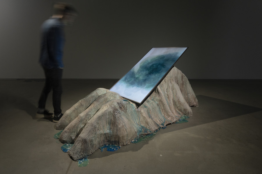 Exhibition view «Libby Heaney: Quantum Soup», 2024, HEK, photo: Franz Wamhof