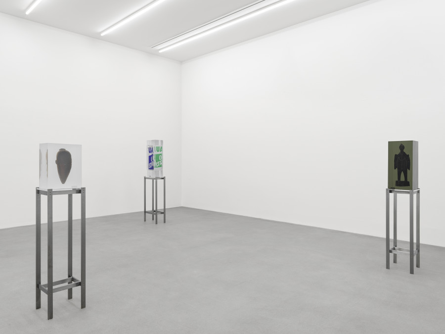 Installation view, Matthew Angelo Harrison, American Ghost, Galerie Eva Presenhuber, Waldmannstrasse, Zurich, 2024. © Matthew Angelo Harrison. Courtesy the artist and Galerie Eva Presenhuber, Zurich / Vienna. Photo: Stefan Altenburger Photography, Zürich