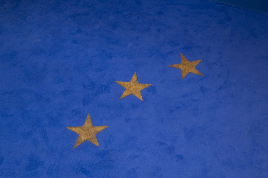 Manuela Morales, Europa,  Royal Blue carpet, 320 x 560 cm, Photo: Leevi Toija