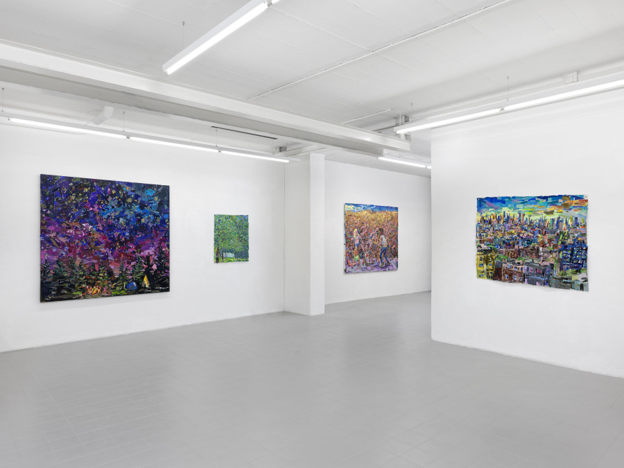 Exhibition view, Todd Bienvenu, Date with the night, Galerie Sébastien Bertrand, Geneva, 2025. Photo credit: Annik Wetter, Courtesy the artist and Galerie Sébastien Bertrand