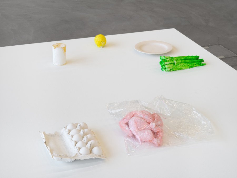 Henrik Olesen, Copies of real-life objects, tools and food, Kunsthalle Zürich, 2026. Image: Cedric Mussano