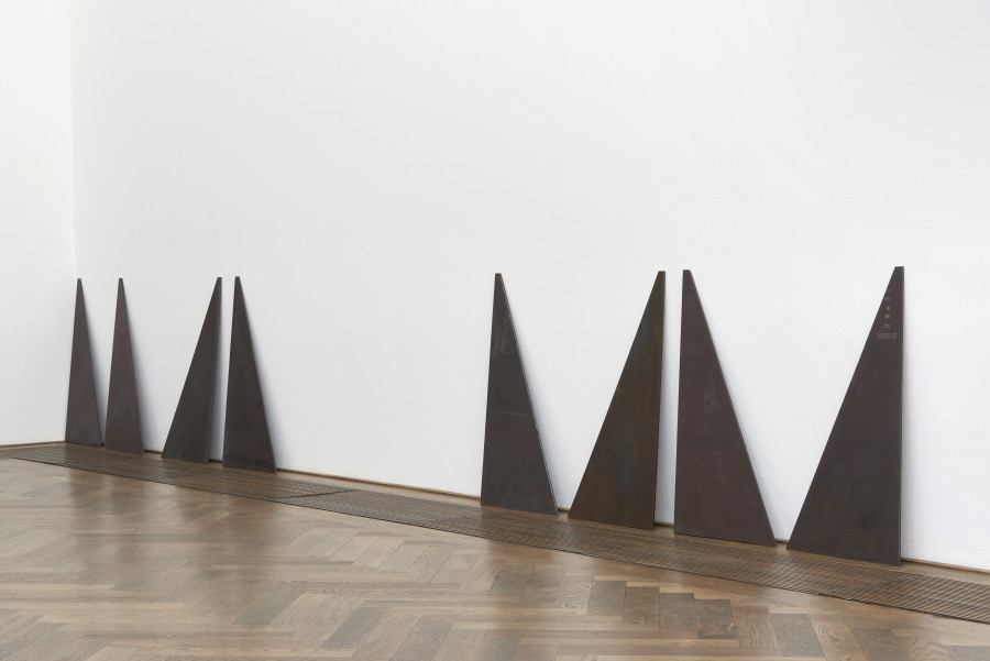 Sandra Mujinga, Ghost Forest (1–7), 2024, detail view, in: Sandra Mujinga, Time as a Shield, Kunsthalle Basel, 2024, photo: Philipp Hänger / Kunsthalle Basel