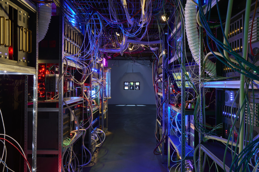 Exhibition view, [ a n y m a ] Michael Egger, Feedback Follies, Kunsthalle Friart Fribourg, 2024. Photo: Guillaume Python. Courtesy of the artist and Kunsthalle Friart Fribourg
