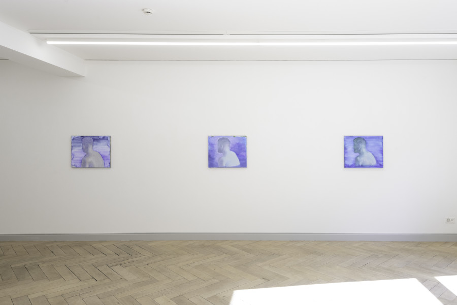 Installation view, Simon Martin, 13 images par seconde, 2023, Galerie Peter Kilchmann