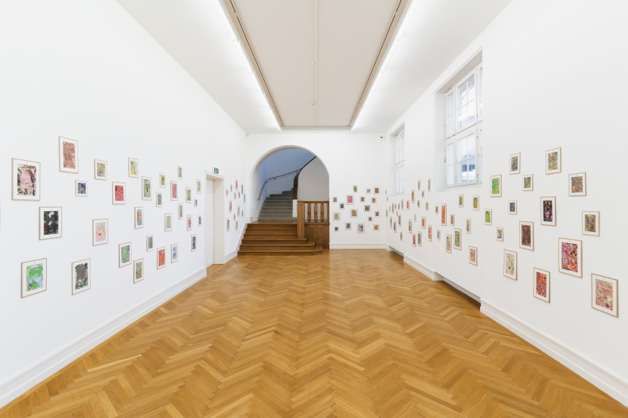 Jean-Frédéric Schnyder, Billige Bilder, 2000–2019, Ölfarbe auf Textil, Karton, 162 Stück / Oil on textile, cardboard, 162 pieces. Courtesy Galerie Eva Presenhuber Zürich / New York. Photo: Gunnar Meier